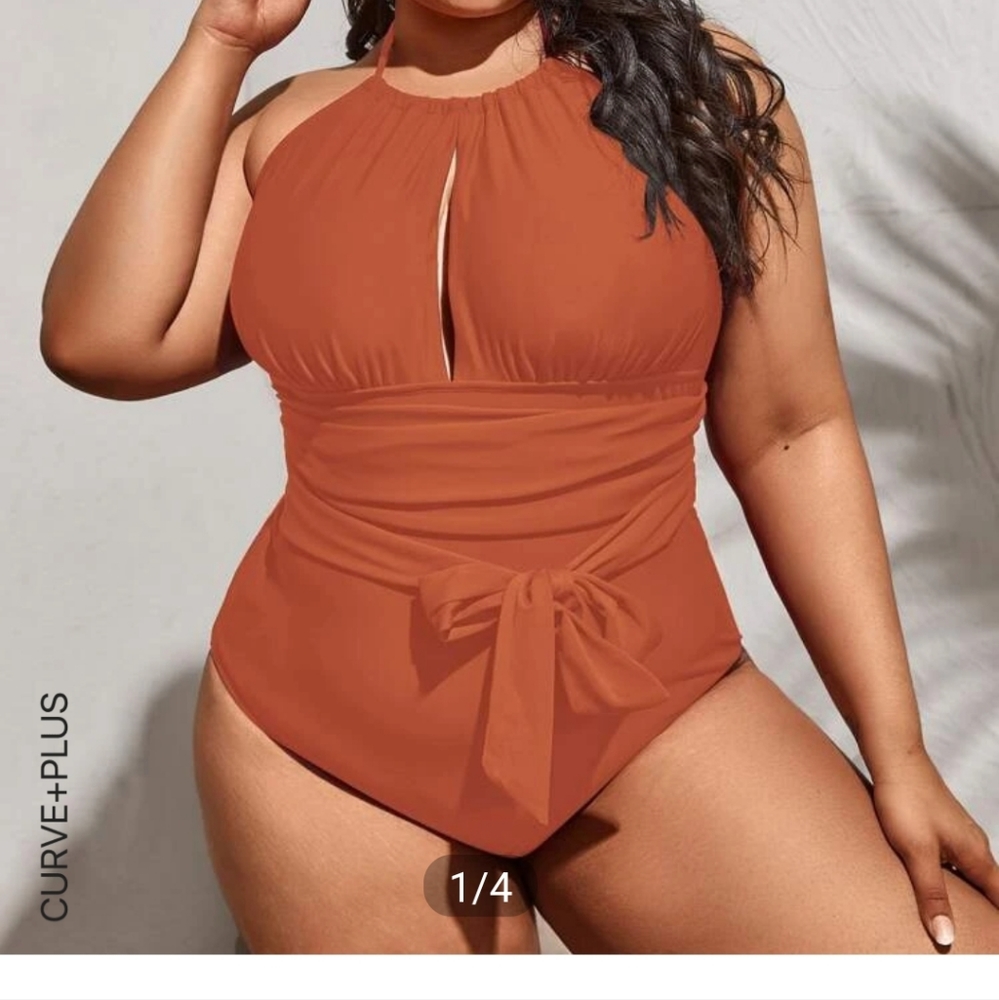 Shein Orange Halter Bathing Suit 2x